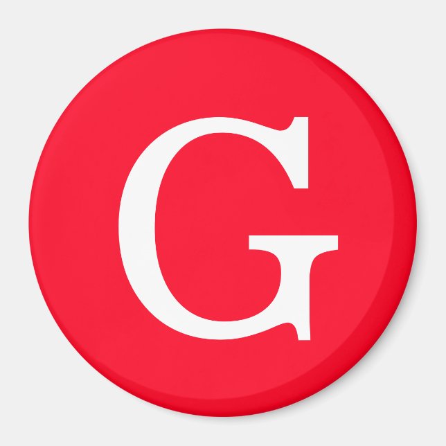 Íman Initial Letter Monogram Red White Plain Simple (Frente)