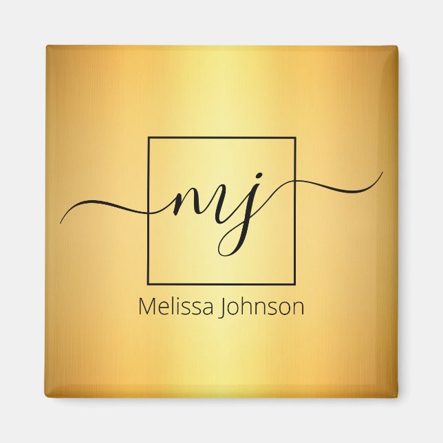 Íman Inscrição elegante em ouro brilhante (Frente)