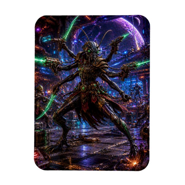 Íman Insectoid Space Pirate — Six-Armed Combatant (Vertical)