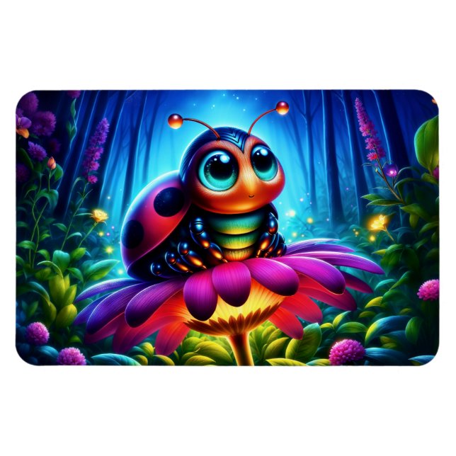 Íman Inseto mágico numa floresta noturna luminosa (Horizontal)