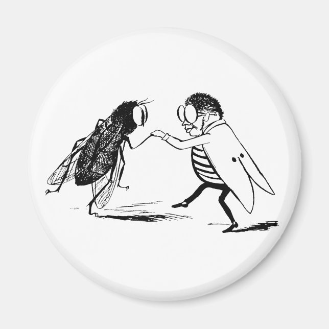 Íman Insetos Antigos Dançando; Mosca Azul (Frente)