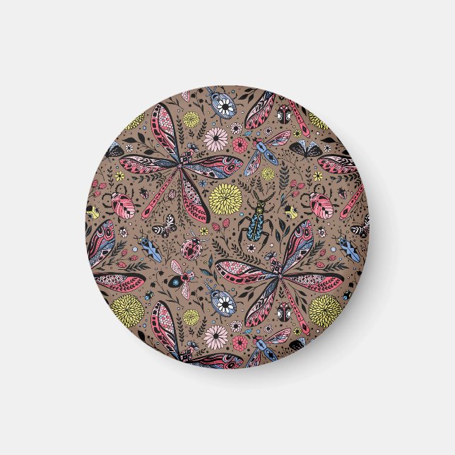 Íman Insetos de rabisco de mocha (Frente)