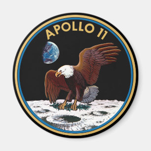 Íman Insígnia do Patch Lunar do Pouso na Lua da NASA Ap