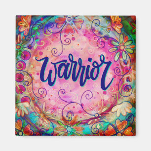 Íman Inspiração Whimsical Floral do Guerreiro Rosa