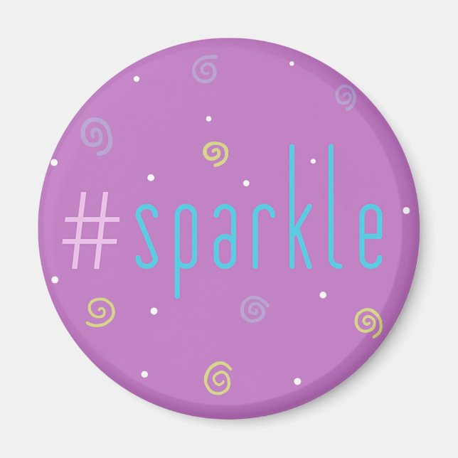 Íman inspiracional - Hashtag rosa Mag #sparkle! (Frente)