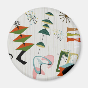 Íman Inspirado Atômico Retro Eames-Era