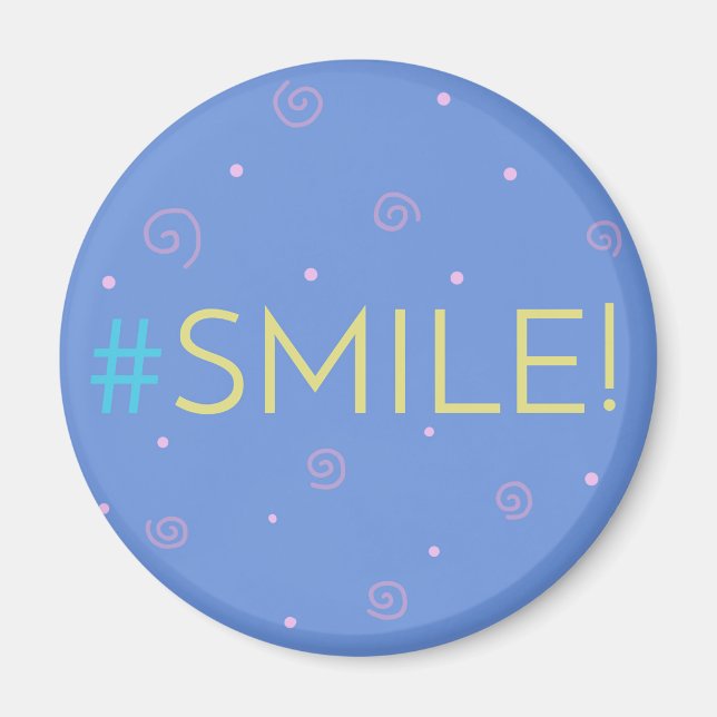 Íman inspirador - Hashtag azul Mag #smile! (Frente)