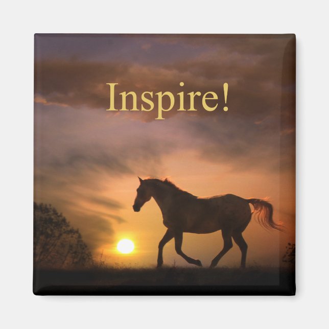 Íman Inspire Bonito Cavalo e ímã sunset (Frente)