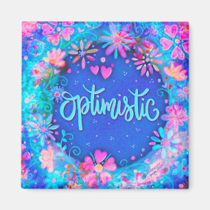 Íman Inspiridade Moderna Azul Floral Bonito Otimista