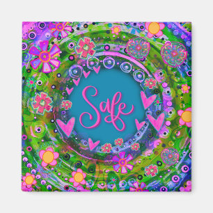 Íman Inspirivência Floral Bonito Rosa Verde Segura