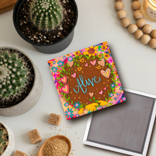 Íman Inspirivência Moderna Floral Bonito viva
