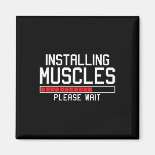 Íman Instale Músculos, Por Favor, Aguarde Engraçado Gym