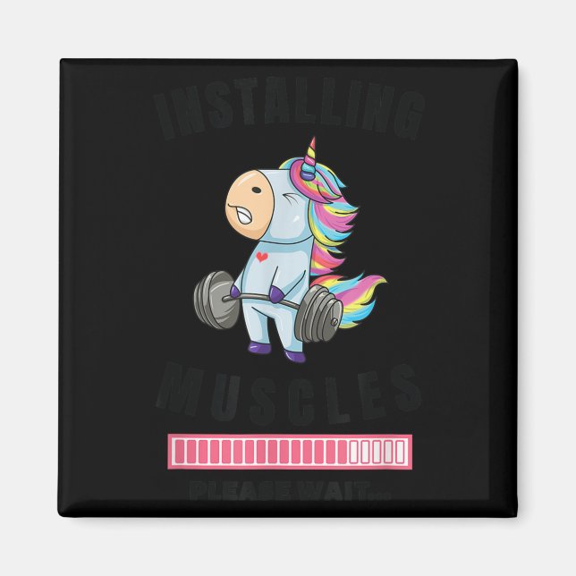 Íman Installing Muscles Unicorn Weight Lifting Fitness  (Frente)