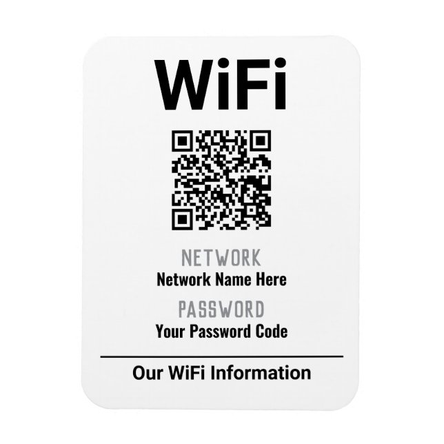 Íman Instruções de WiFi com Código QR (Vertical)