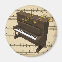 Instrumento Musical Piano e Magnetos Musicais