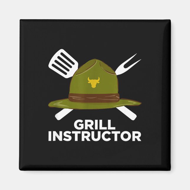 Íman Instrutor de churrasco engraçado pitmaster de chur (Frente)