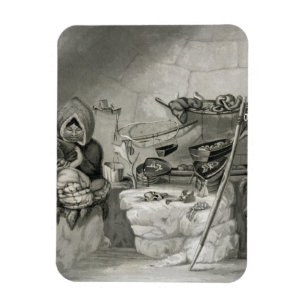 Íman Interior de uma cabana Eskimo da neve, ilha 1822