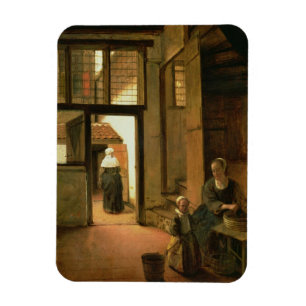 Íman Interior de uma casa holandesa (óleo no painel)