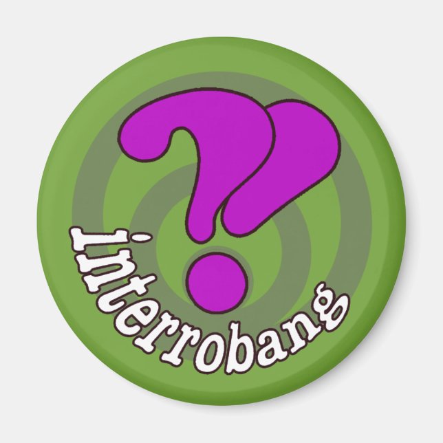 Íman Interrobang Pop Art Magnet - Verde (Frente)