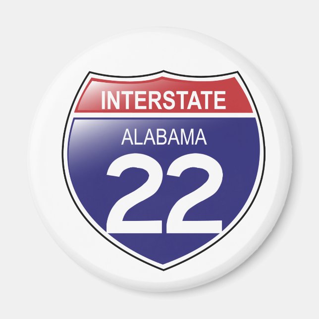 Íman Interstate 22 Alabama Magnet (Frente)