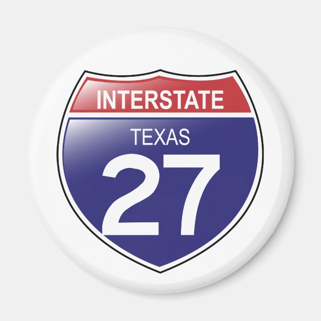 Íman Interstate 27 Texas Magnet (Frente)