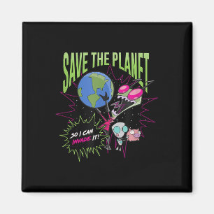 Íman Invader Zim Earth Day Salve O Planeta Para Que Eu 