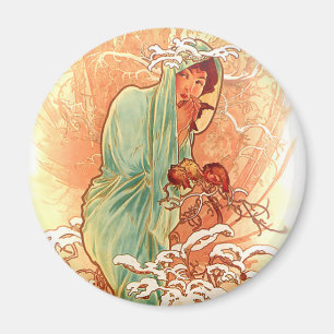 Íman Inverno - arte Nouveau de Alphonse Mucha
