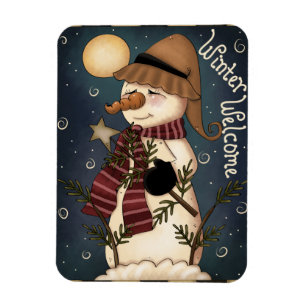 Íman Inverno Bem-vindo Snowman Premium Magnet