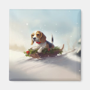 Íman Inverno da neve do Natal da Beagle