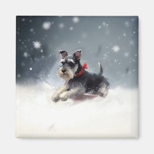 Íman Inverno de Natal de Miniatura Schnauzer