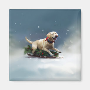 Íman Inverno de neve de Natal Labrador