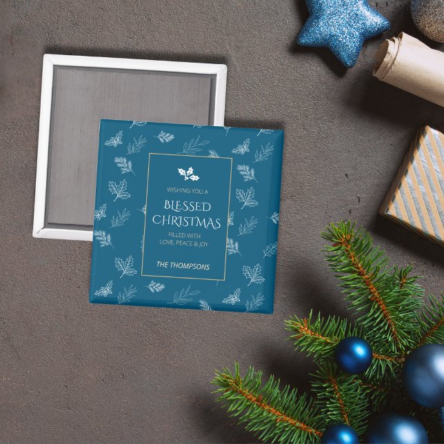 Íman Inverno Dourado elegante deixa Natal azul (Criador carregado)