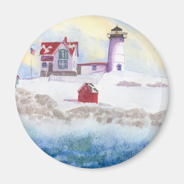 Íman Inverno em Nubble LIghthouse no Maine (Frente)