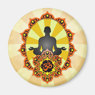 Íman Ioga Aum da meditação, laranja e amarelo