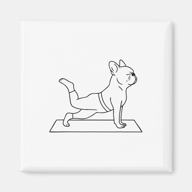 Íman Ioga de Bulldog Francês Engraçado Frenchie  (Frente)