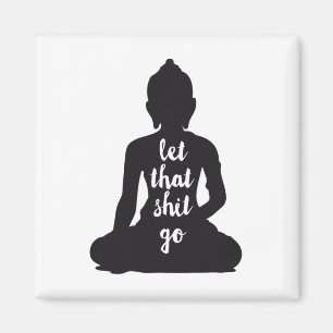 Íman Ioga Deixe Isso Ir Meditar Silhueta Buda Ioga W