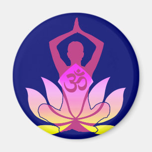 Íman Ioga espiritual da flor de OM Namaste Lotus no