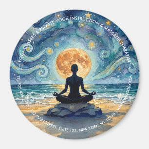 Íman Ioga Meditação Estrela Noite Céu Lua Oceano Praia