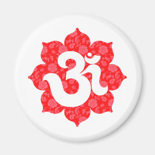 Íman Ioga OM no vermelho de Lotus