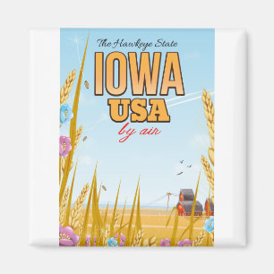 Íman Iowa EUA "O Estado do Falcão"Cartaz de viagem de d