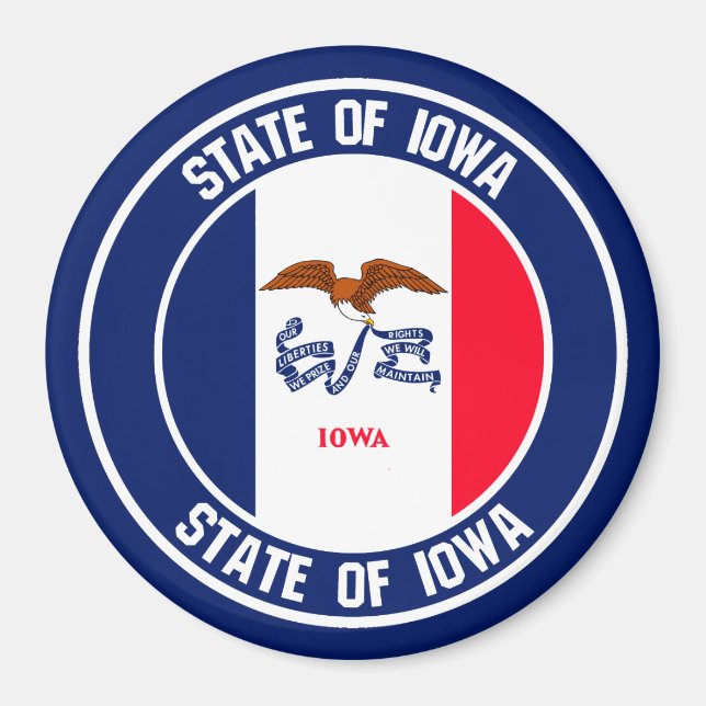 Íman Iowa Round Emblem (Frente)
