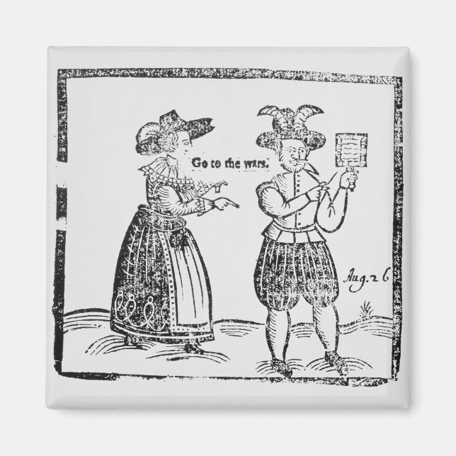 Íman Ir às guerras, ilustração de um sapato de panfleto (Frente)