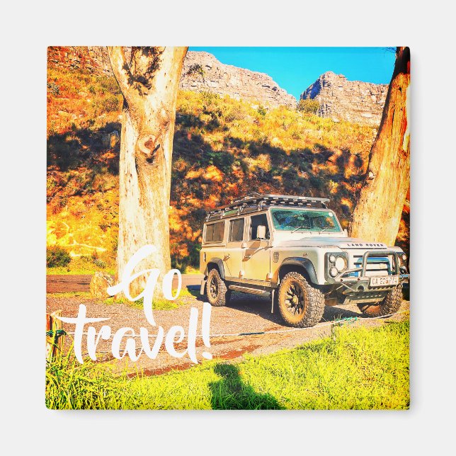 Íman Ir para Viagem 4x4 Car Mounts Landscape Magnet (Frente)