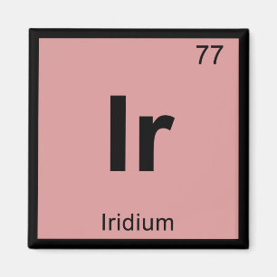 Íman Ir - Símbolo da Tabela Periódica Química do Irídio
