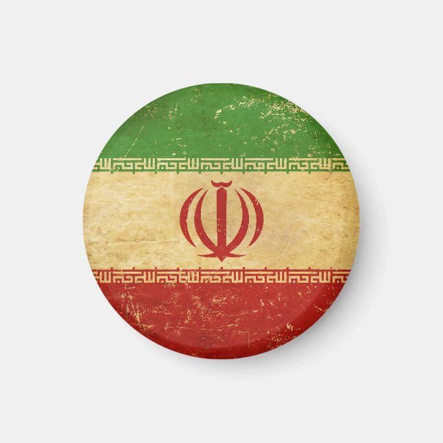 Íman Irã Flag Vintage Design Magnet (Frente)
