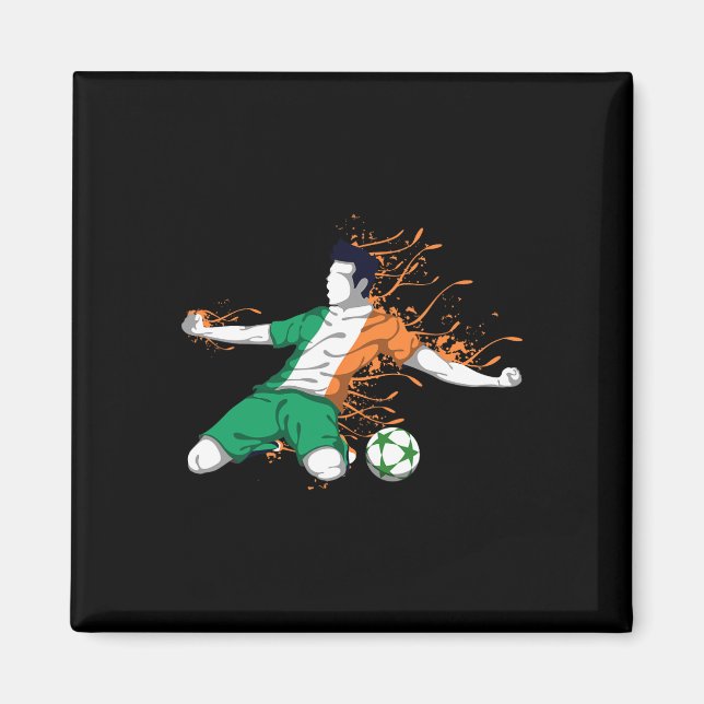 Íman Ireland National Soccer - Irish Flag Footbyll Love (Frente)