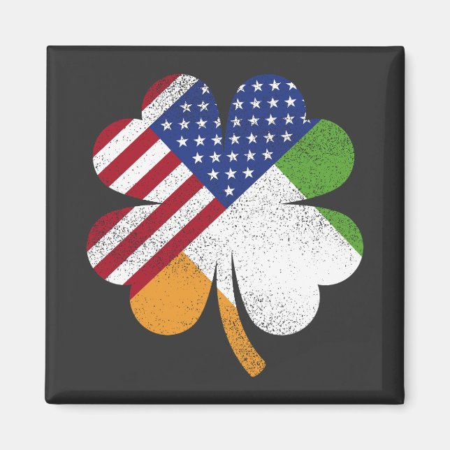 Íman Irish American Flag Square (Frente)