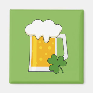 Íman Irish Beer Mug com Shamrock Clover