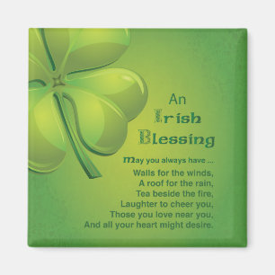 Íman Irish Benessings Green Shamrock, celta
