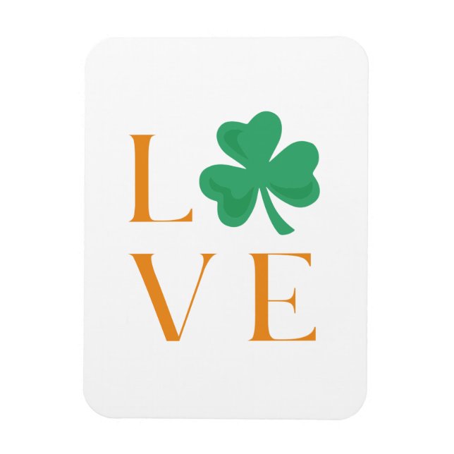 Íman Irish Love Shamrock Orange and Green Magnet (Vertical)